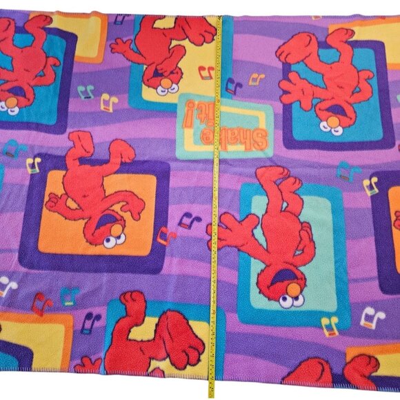 Sesame Street Elmo Shake It Polyester Blanket Vintage 2005 Purple 61.5" x 42" - Picture 5 of 10